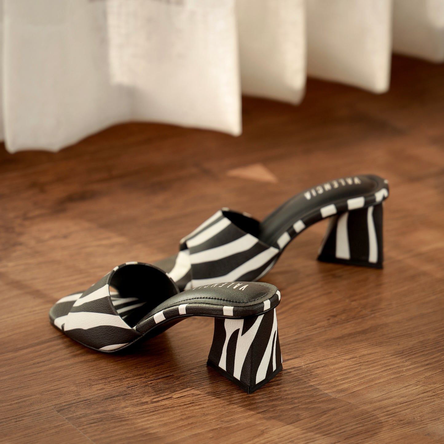 Zebra Puff Block Heel