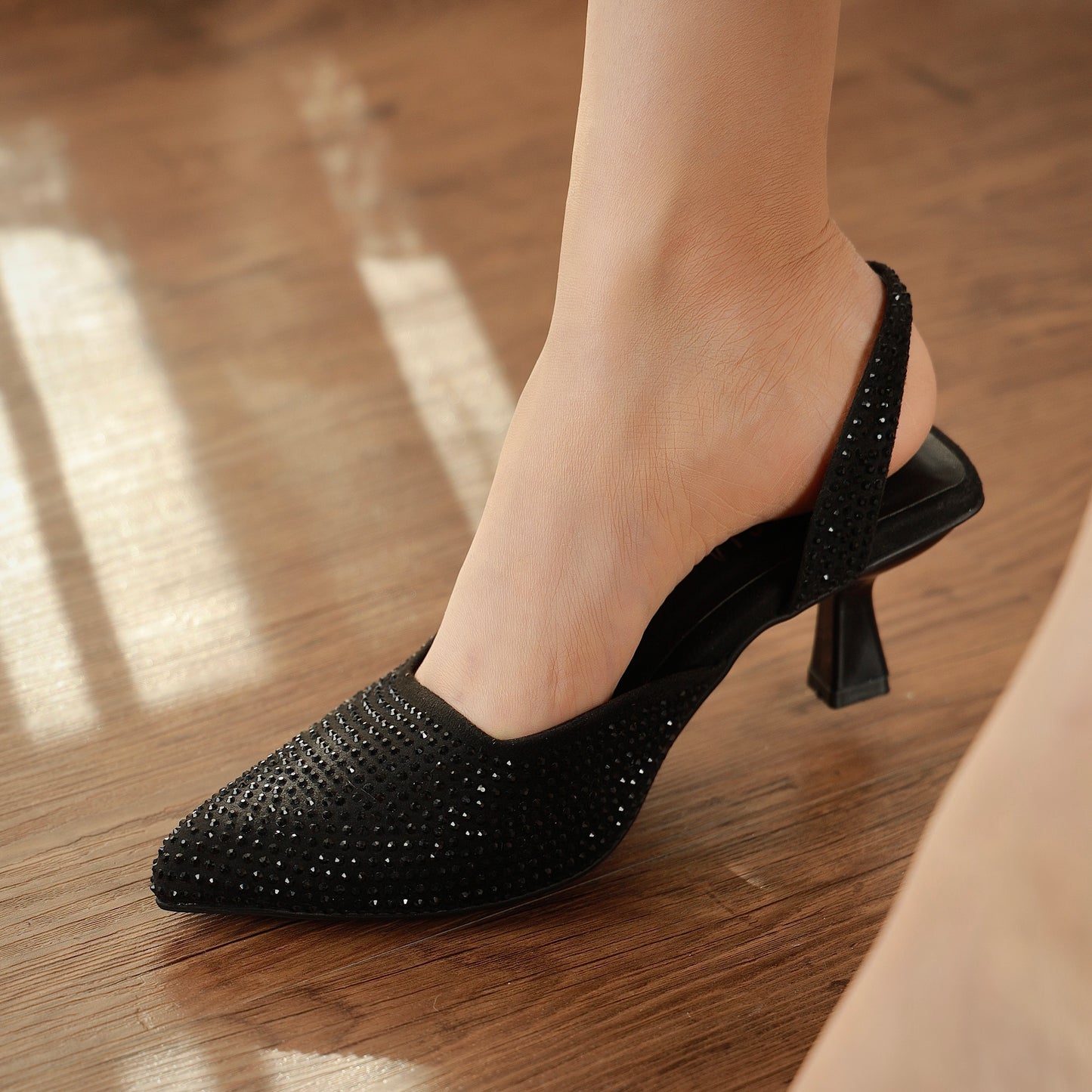 Rhinestone Slingback Heel