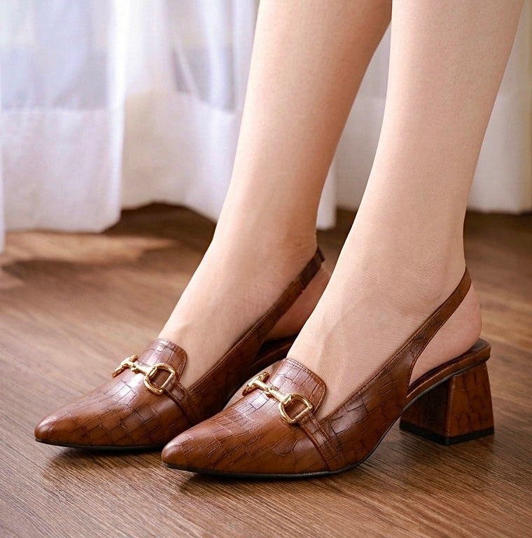 Elizah Croc Slingback Heel