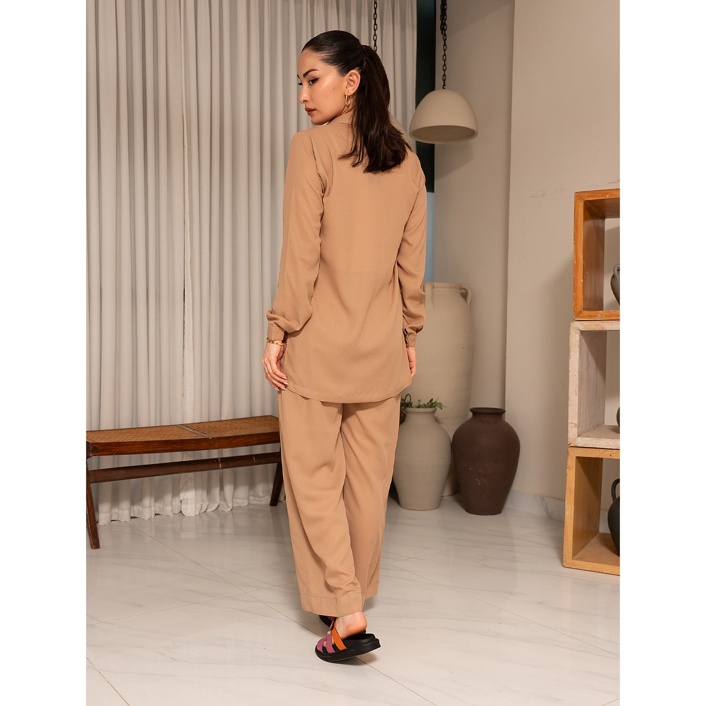 Nude Open Front Co-Ord Set