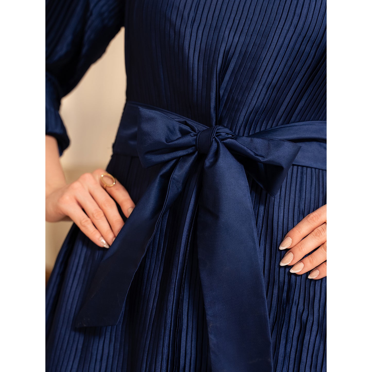 Sapphire Bow Pleated Co-Ord Set