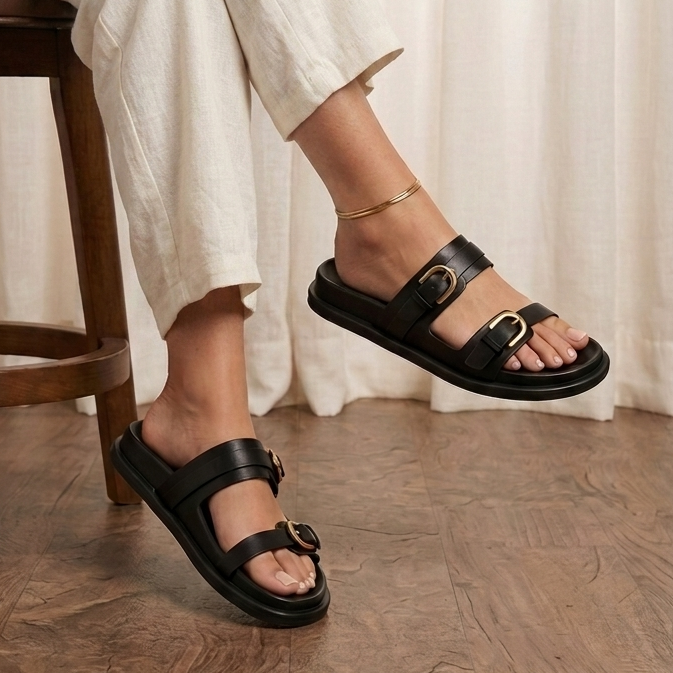 Strappy Buckle Wedges