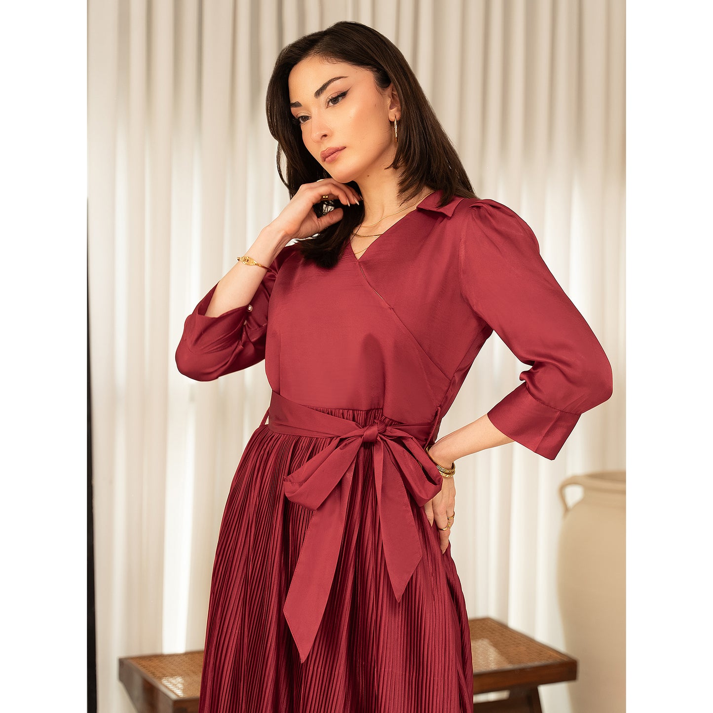 Maroon Crossbow Dress