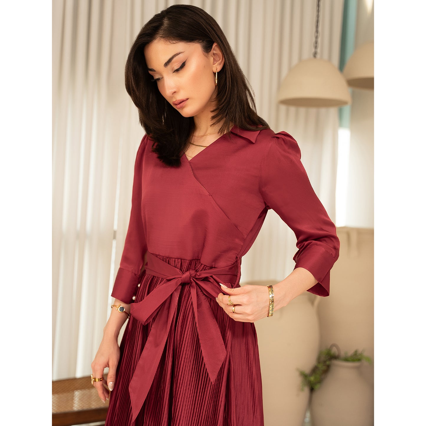 Maroon Crossbow Dress