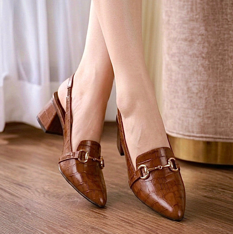 Elizah Croc Slingback Heel