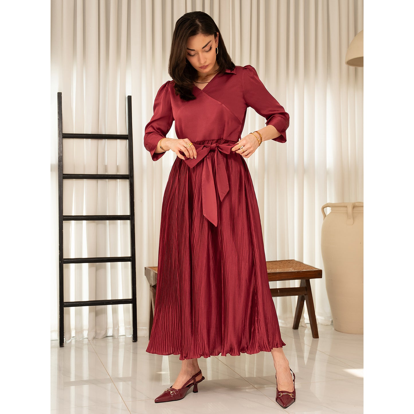 Maroon Crossbow Dress