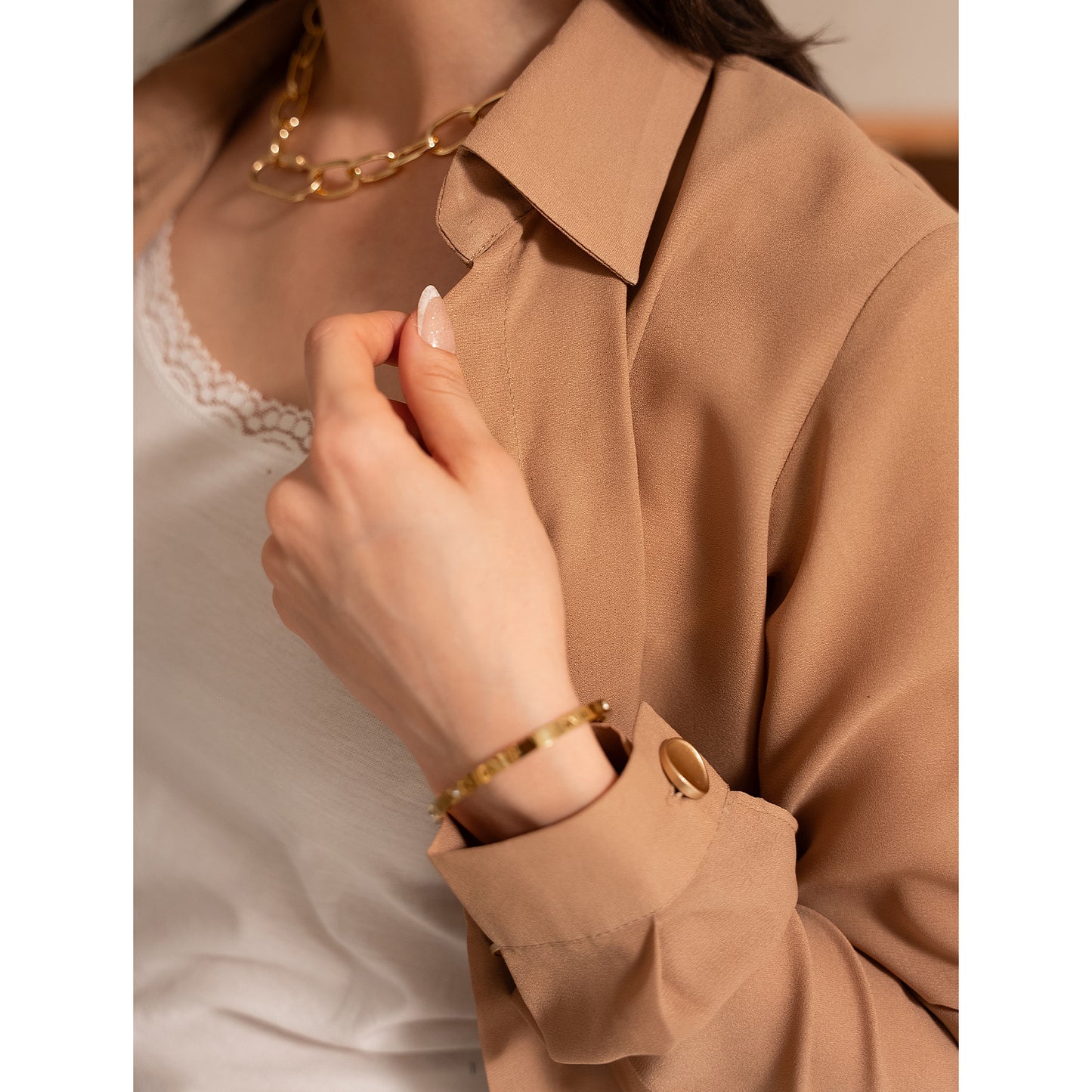 Nude Open Front Co-Ord Set