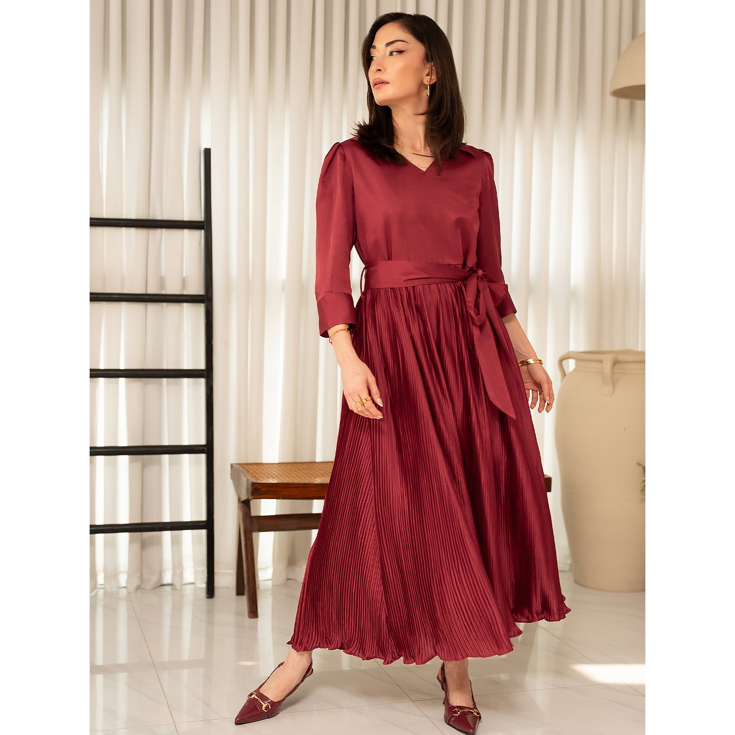 Maroon Crossbow Dress