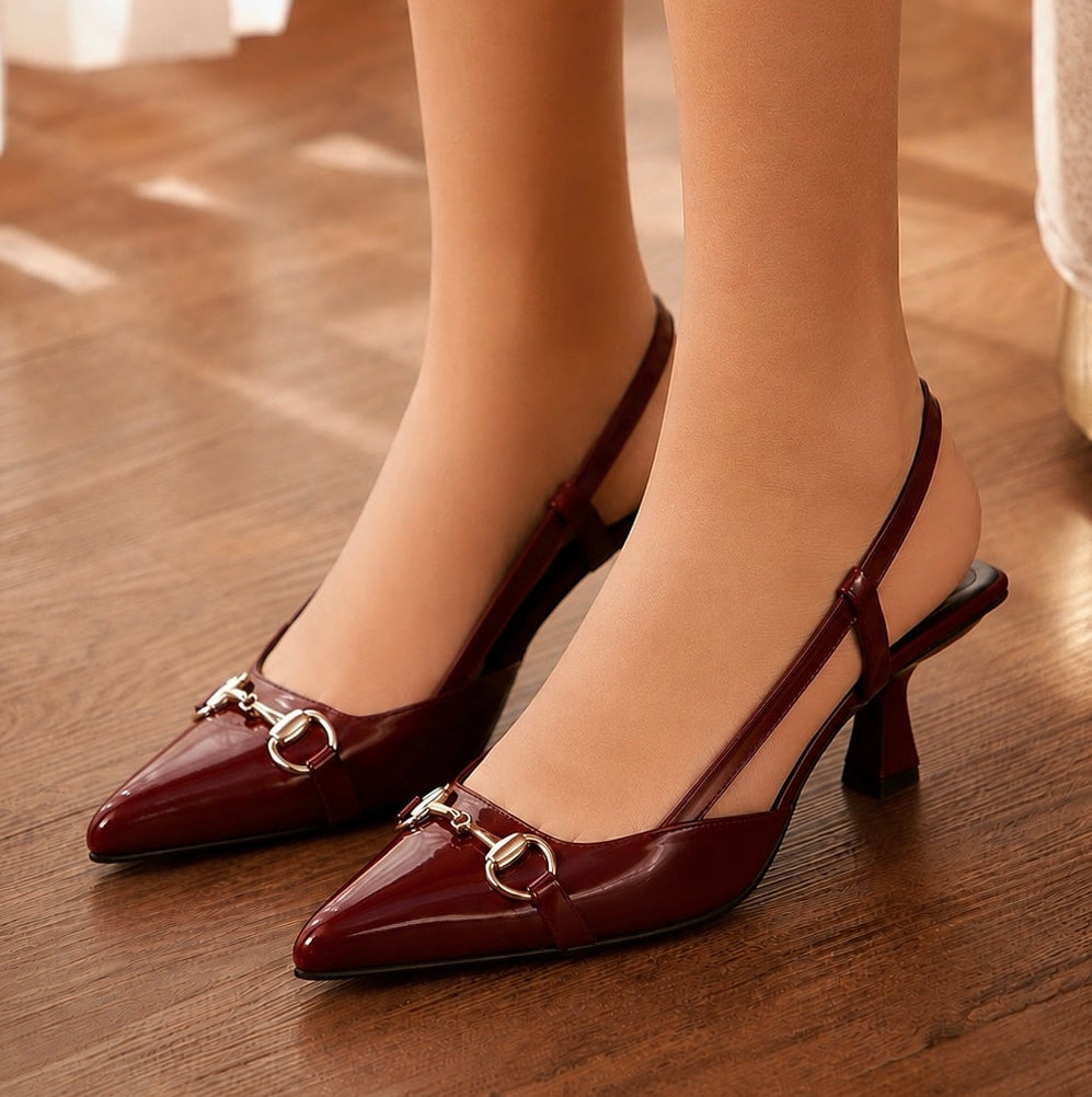 Emily Horsebit Slingback Heel