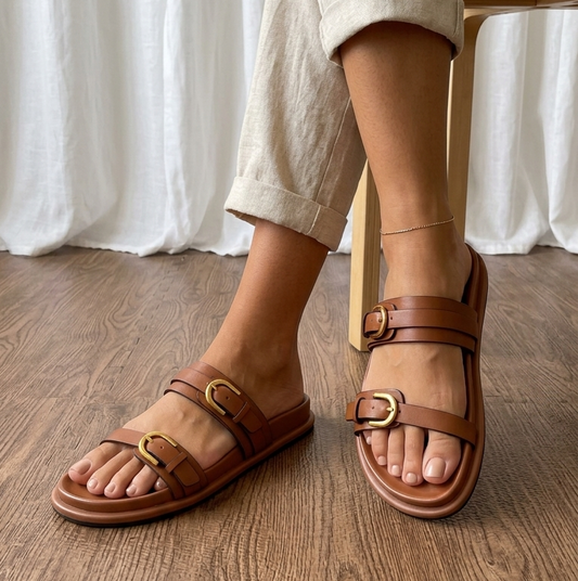 Strappy Buckle Wedges